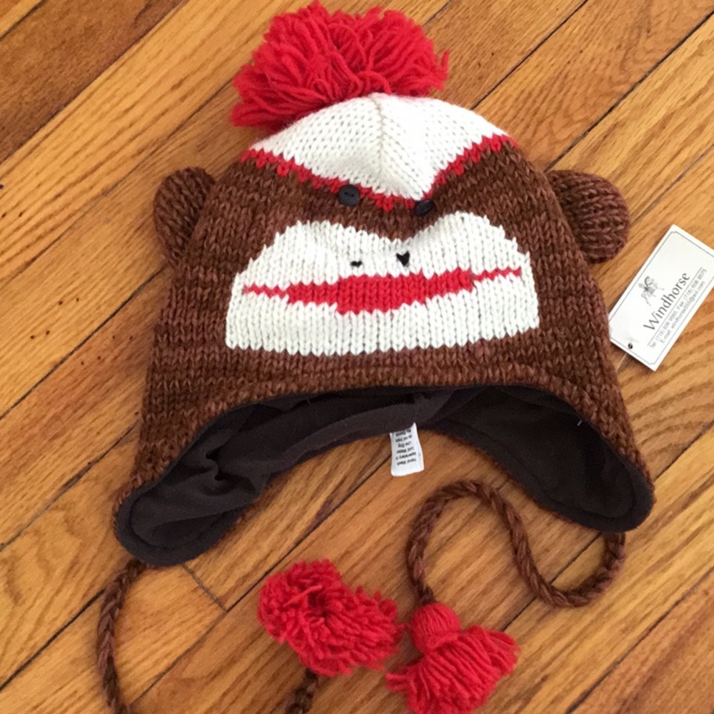 New with tags Windhorse kid’s monkey wool hat